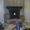 Fireplace installation - during veneer stack stone application